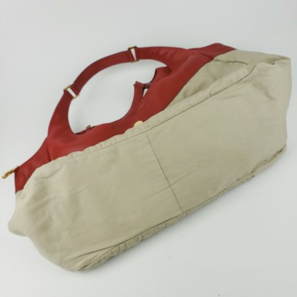 Tory Burch Dafina Red Hobo Bag Tote Handbag and Dustbag - Picture 8 of 11